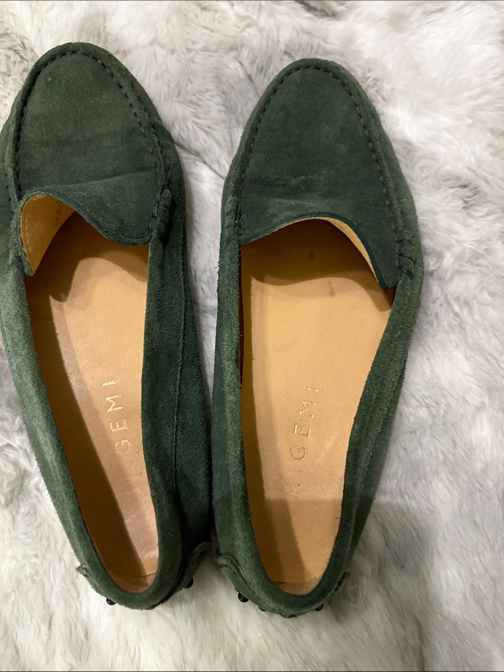 M Gemi Green Suede Women's  Loafers 36